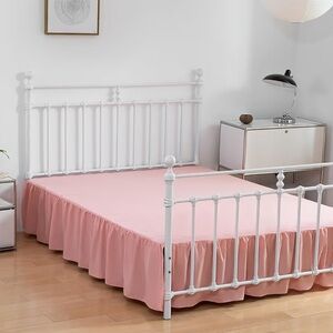 Queen Bed Skirt Queen Size Ruffled Bed Skirt with Split Corners, 18 Inch Drop